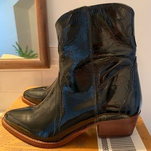 NWT Free People Patent Leather Cowgirl Boots